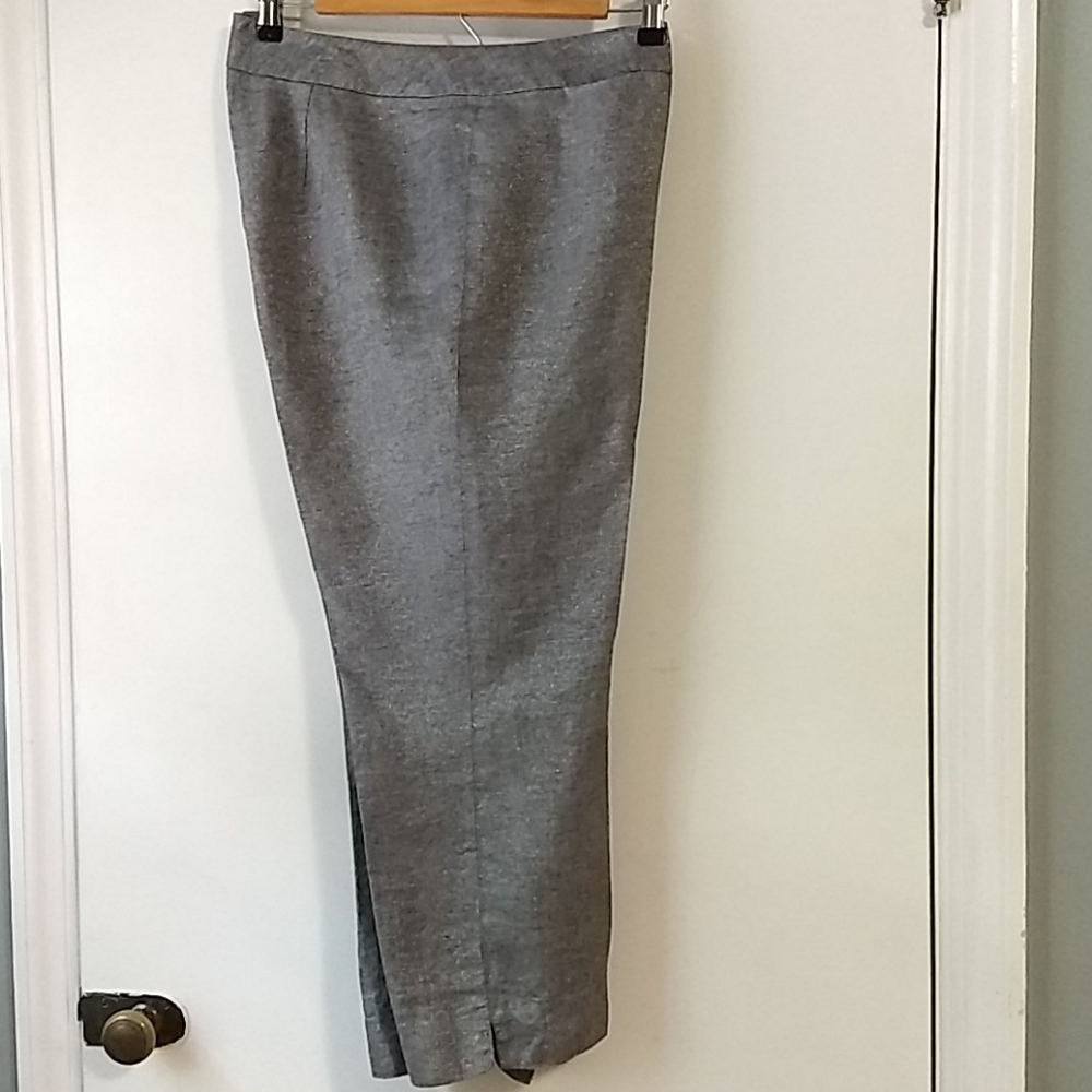 Talbots Signature Gray Metallic Linen Pants